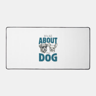 Funny Dog Lover Vintage Engraving Graphic_1 Desk Mat