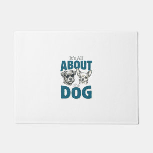 Funny Dog Lover Vintage Engraving Graphic_1 Doormat