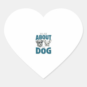 Funny Dog Lover Vintage Engraving Graphic_1 Heart Sticker