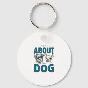 Funny Dog Lover Vintage Engraving Graphic_1 Key Ring
