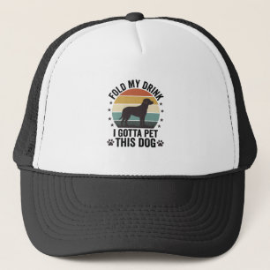 Funny Dog Lover Vintage Fold My Drink Pet This Dog Trucker Hat