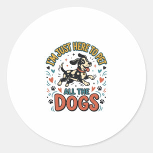 Funny Dog Lover Vintage Pet All The Dogs Design_1 Classic Round Sticker