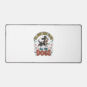 Funny Dog Lover Vintage Pet All The Dogs Design_1 Desk Mat
