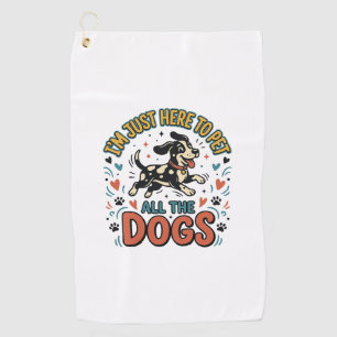 Funny Dog Lover Vintage Pet All The Dogs Design_1 Golf Towel