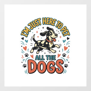 Funny Dog Lover Vintage Pet All The Dogs Design_1 Window Cling