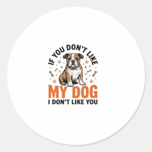 Funny Dog Lover Vintage Puppy Quote Shirt Design_1 Classic Round Sticker