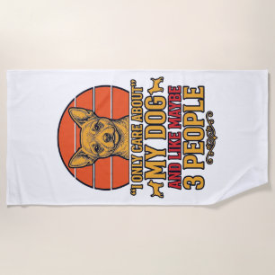 Funny Dog Lover Vintage Quote Vector Design_1 Beach Towel