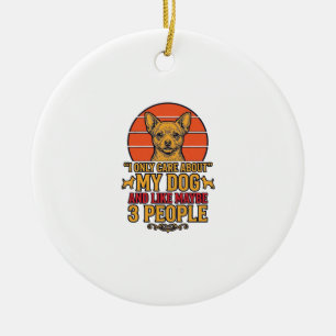 Funny Dog Lover Vintage Quote Vector Design_1 Ceramic Tree Decoration