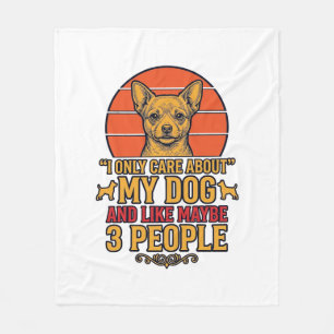 Funny Dog Lover Vintage Quote Vector Design_1 Fleece Blanket