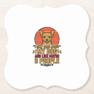 Funny Dog Lover Vintage Quote Vector Design_1 Paper Coaster