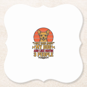 Funny Dog Lover Vintage Quote Vector Design_1 Paper Coaster