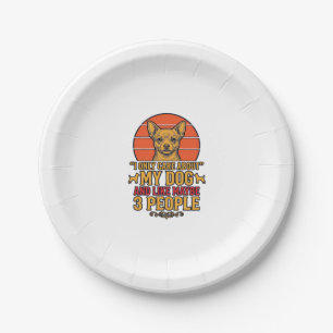 Funny Dog Lover Vintage Quote Vector Design_1 Paper Plate
