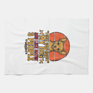 Funny Dog Lover Vintage Quote Vector Design_1 Tea Towel
