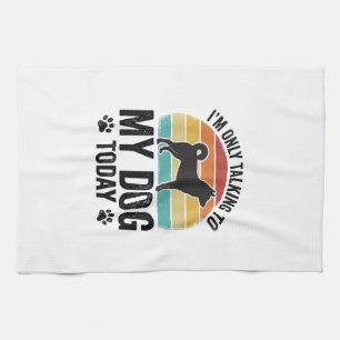 Funny Dog Lover Vintage Sunset Quote Design_1 Tea Towel