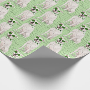 Funny Dog Lover White Pit Bull Winter Scarf Wrapping Paper