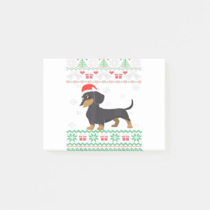 Funny Dog lovers Dachshund Santa Hat Ugly Christma Post-it Notes