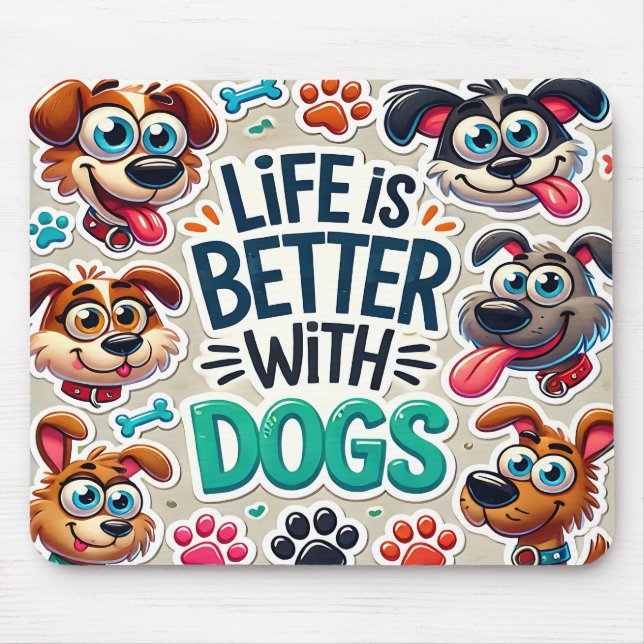 Funny Dog Lovers Mouse Mat (Front)