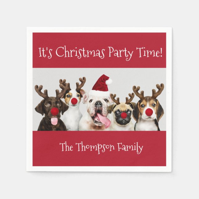 Funny Dog Lovers | With Name Napkin (Front)