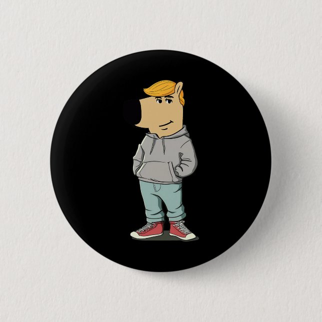 Funny Dog Meme Trump Hat Make Great Again  6 Cm Round Badge (Front)