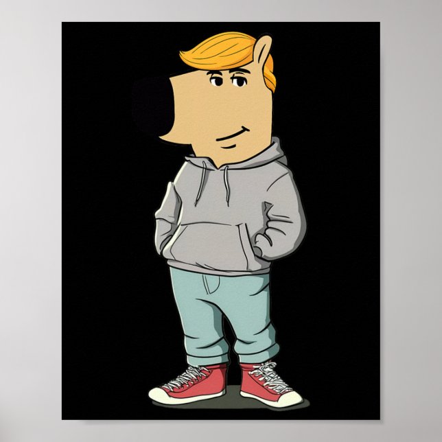 Funny Dog Meme Trump Hat Make Great Again  Poster (Front)