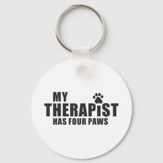 Funny Dog Mom Dad Gift! My Therapist Has Four Paws Key Ring