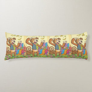 Funny Dog Monkey – Juggling Through a Colourful Da Body Cushion