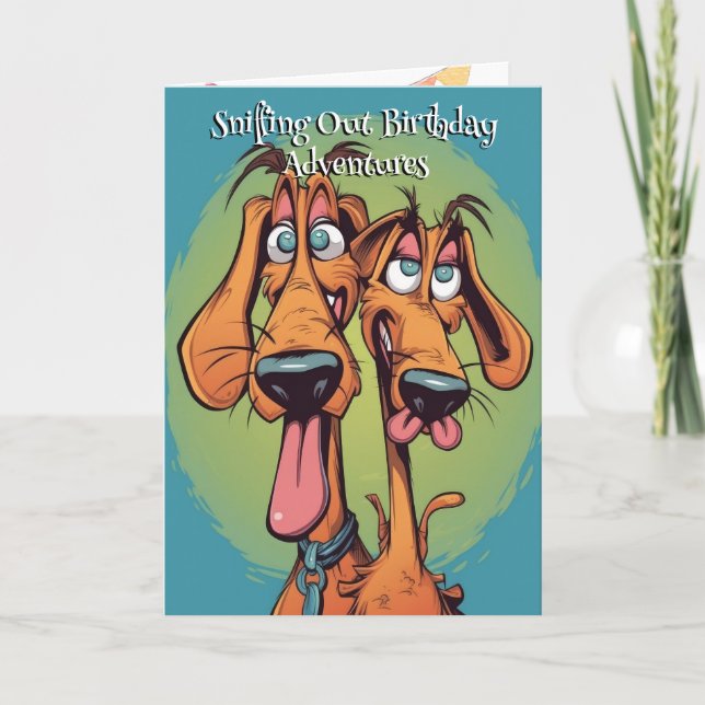 Funny Dog Monster: Houndog Hydra Birthday Thank You Card (Front)