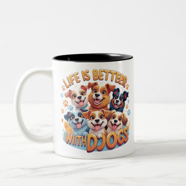 Funny Dog Mug Dog Lovers Coffee Cute Cup dog Gift  (Left)