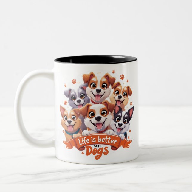 Funny Dog Mug Wrap Dog coffee Lovers gift cute mug (Left)