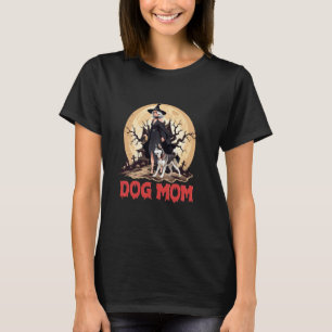 Funny Dog Mum Halloween Witch Spooky Husky Mum Dog T-Shirt