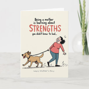 Funny Dog Mum Strength Card