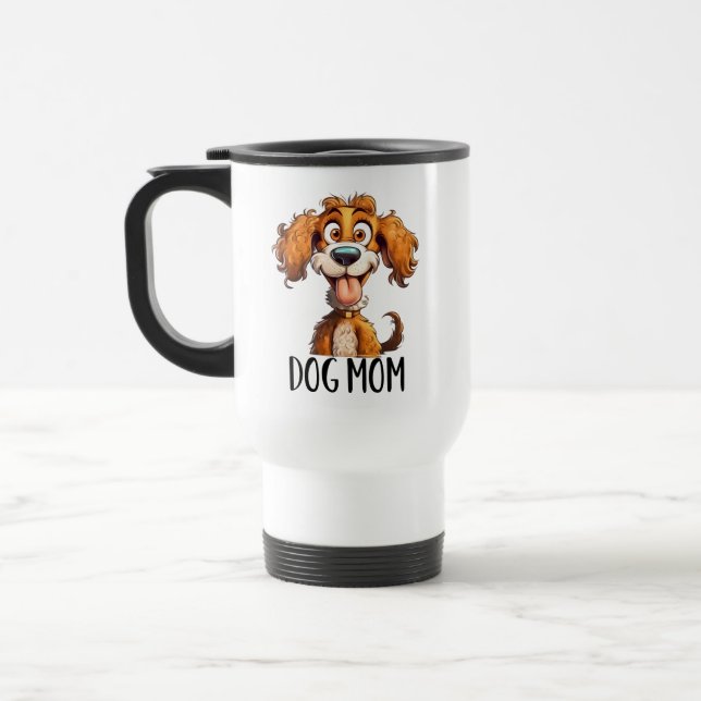 Funny dog Mum word art sarcasm Travel Mug (Left)