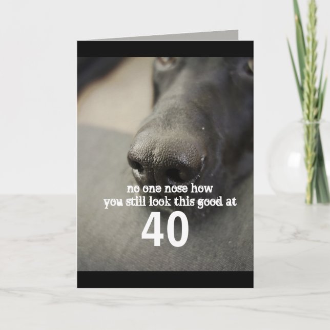funny dog nose custom  birthday card humor (Front)