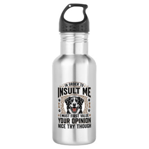 Funny Dog Opinion Vintage T-Shirt Design_1 532 Ml Water Bottle