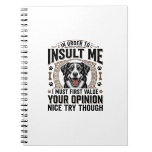 Funny Dog Opinion Vintage T-Shirt Design_1 Notebook