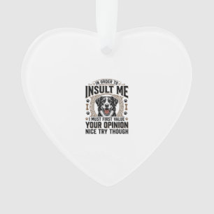 Funny Dog Opinion Vintage T-Shirt Design_1 Ornament