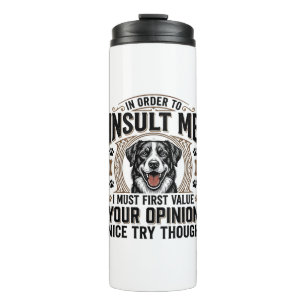 Funny Dog Opinion Vintage T-Shirt Design_1 Thermal Tumbler