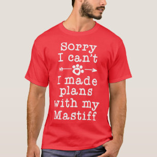 Funny Dog Owner Gifts Sorry Cant Plans With My Bul T-Shirt