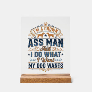Funny Dog Owner Quote Vintage Vector Design_1 Acrylic Sign