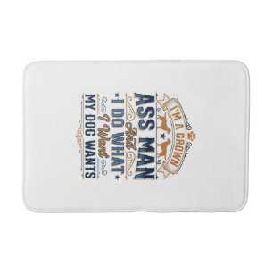 Funny Dog Owner Quote Vintage Vector Design_1 Bath Mat