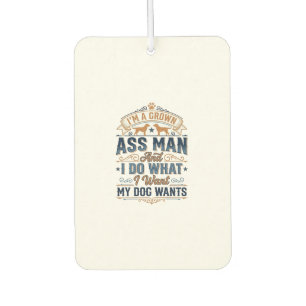 Funny Dog Owner Quote Vintage Vector Design_1 Car Air Freshener