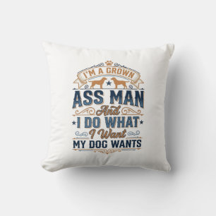 Funny Dog Owner Quote Vintage Vector Design_1 Cushion