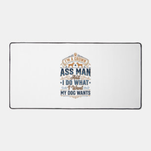 Funny Dog Owner Quote Vintage Vector Design_1 Desk Mat
