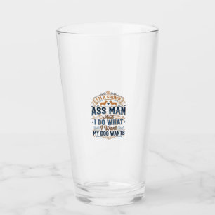 Funny Dog Owner Quote Vintage Vector Design_1 Glass