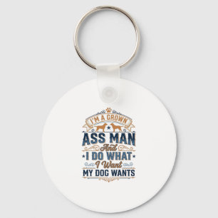 Funny Dog Owner Quote Vintage Vector Design_1 Key Ring