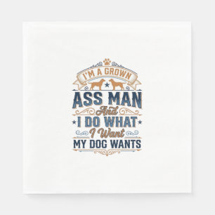 Funny Dog Owner Quote Vintage Vector Design_1 Napkin
