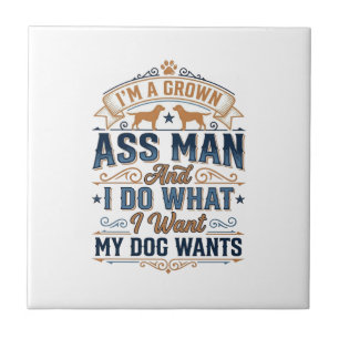 Funny Dog Owner Quote Vintage Vector Design_1 Tile
