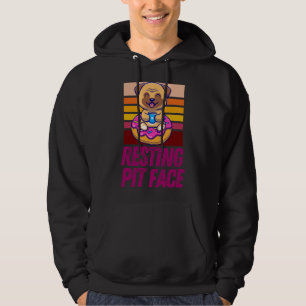 Funny Dog Owner Resting Pit Face Pitbull Owner Hoodie