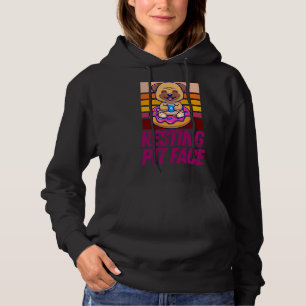 Funny Dog Owner Resting Pit Face Pitbull Owner Hoodie