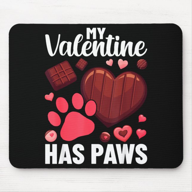 Funny Dog Owner Valentines Day Heart Women Girls  Mouse Mat (Front)
